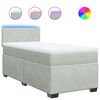 vidaXL Boxspringbett mit Matratze Hellgrau 90x200 cm Samt