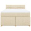 vidaXL Boxspringbett mit Matratze Creme 140x190 cm Stoff
