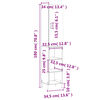 vidaXL Highboard Betongrau 34,5x34x180 cm Holzwerkstoff