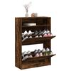 vidaXL Schuhschrank mit 2 Klappen R&auml;uchereiche 80x34x116 cm