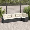 vidaXL Garten-Sofa-Set 6 pcs Schwarz Poly Rattan
