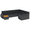 vidaXL 10-tlg. Garten-Sofagarnitur mit Kissen Schwarz Poly Rattan