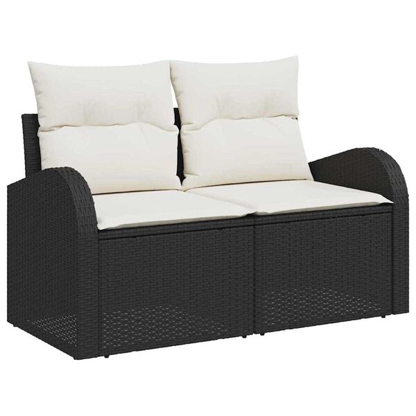 vidaXL Garten-Sofa-Set 6 pcs Schwarz 100 x 55 x 73 cm Poly Rattan