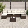 vidaXL Sofa Set 8 pcs Braun Poly-Rattan