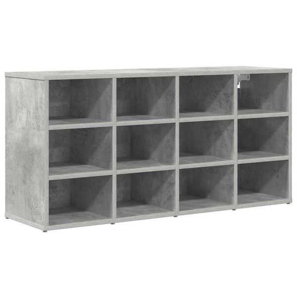 vidaXL Schuhschrank mit Regal Betongrau 103 x 30 x 51 cm Holzwerkstoff