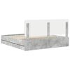vidaXL Bettrahmen mit Kopfteil Beton Grau 200 x 200 cm Ingenieurs Holz