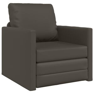 vidaXL Bodensofa mit Schlaffunktion Grau 112x174x55 cm Kunstleder