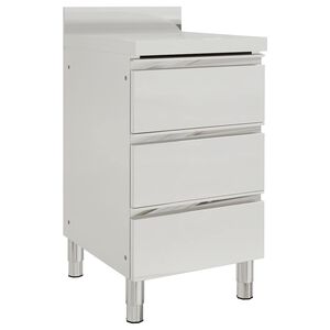 vidaXL Gewerbe-K&uuml;chenschrank mit 3 Schubladen 50x60x96 cm