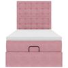 vidaXL Ottoman-Bett mit Matratzen Rosa 90x200 cm Samt