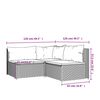 vidaXL 3-tlg. Garten-Lounge-Set mit Kissen Schwarz Poly Rattan