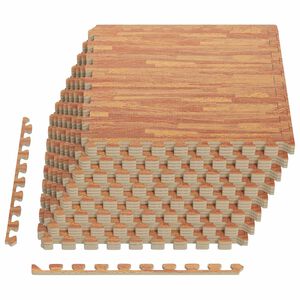 vidaXL Pool Bodenschutzmatte 24 stk. Holz 8,64 m&sup2; EVA-Schaum