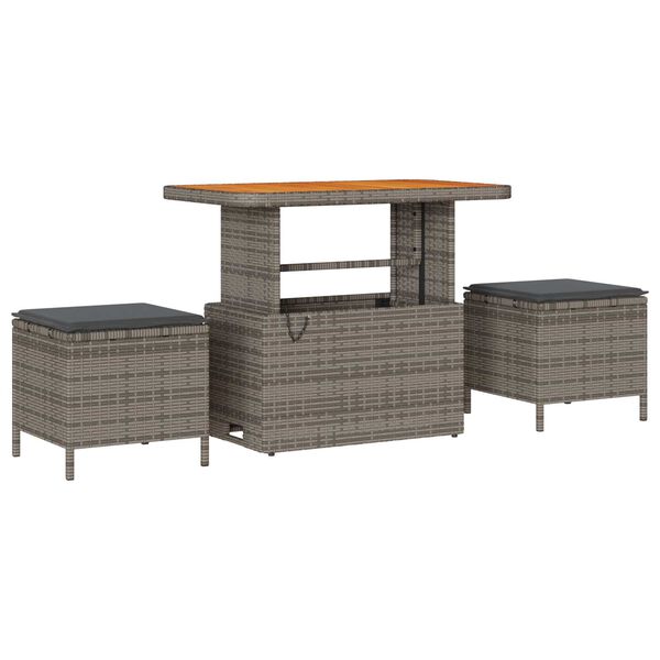 vidaXL Gartensofa-set mit Kissen mit Speicher 8 pcs Grau Poly-Rattan