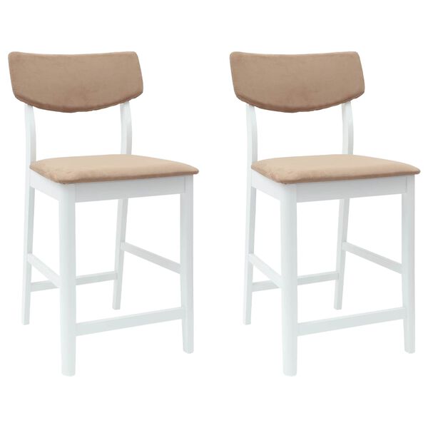 vidaXL Esszimmerst&uuml;hle 2 pcs Wei&szlig; 48 x 49 x 95 cm Massives Gummiholz