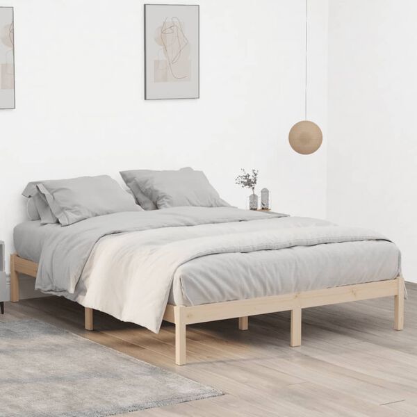 vidaXL Massivholzbett ohne Matratze 152x203 cm Kiefer