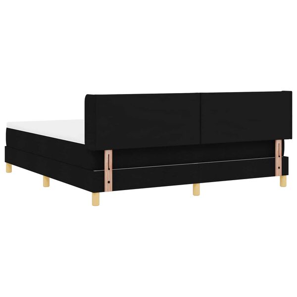 vidaXL Boxspringbett mit Matratze Schwarz 200 x 180 cm Polyester