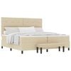 vidaXL Boxspringbett mit Kopfteil Creme 200 x 200 cm Stoff