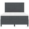 vidaXL LED Boxspringbett Dunkelgrau und Wei&szlig; 140 x 190 cm Cordstoff