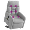 vidaXL Massagesessel mit Aufstehhilfe Wolkengrau Stoff