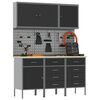 vidaXL Werkbank mit Schubladen 8 pcs Schwarz Ingenieure Holz und Stahl