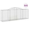 vidaXL Gabionen mit Hochbogen 25 Stk 300x50x100/120cm Verzinktes Eisen