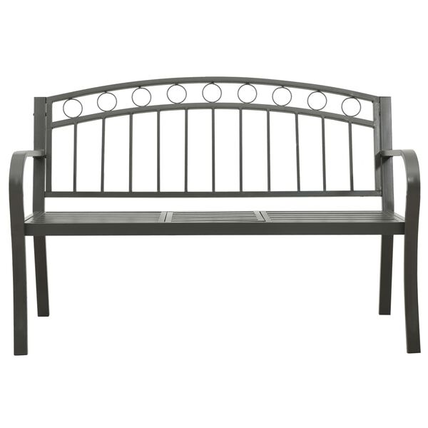 vidaXL Gartenbank mit Tisch 125 cm Stahl Grau