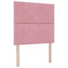 vidaXL LED Boxspringbett mit Kopfteil Rosa 90 x 190 cm Samt