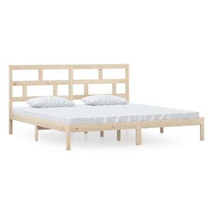 vidaXL Massivholzbett Kiefer 200x200 cm