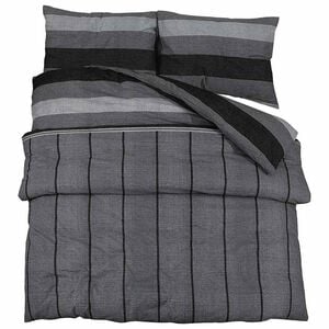 vidaXL Bettw&auml;sche-Set Dunkelgrau 155x220 cm Baumwolle