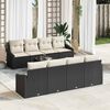 vidaXL Sofa Set mit Kissen 9 pcs Schwarz und Creme Poly Rattan