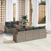 vidaXL Garten-Sofa-Set mit Speicher 8 pcs Grau Poly Rattan