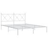 vidaXL Bettgestell mit Kopfteil Metall Wei&szlig; 150x200 cm