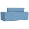 vidaXL Kinder-Schlafsofa 2-Sitzer Blau Weicher Pl&uuml;sch