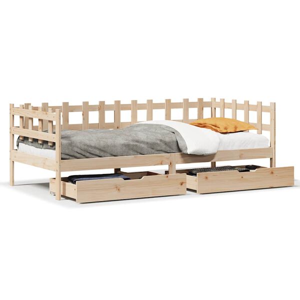 vidaXL Tagesbett mit Schubladen 90x190 cm Massivholz Kiefer