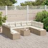 vidaXL Gartensofa-set mit Kissen 10 pcs Beige Poly-Rattan