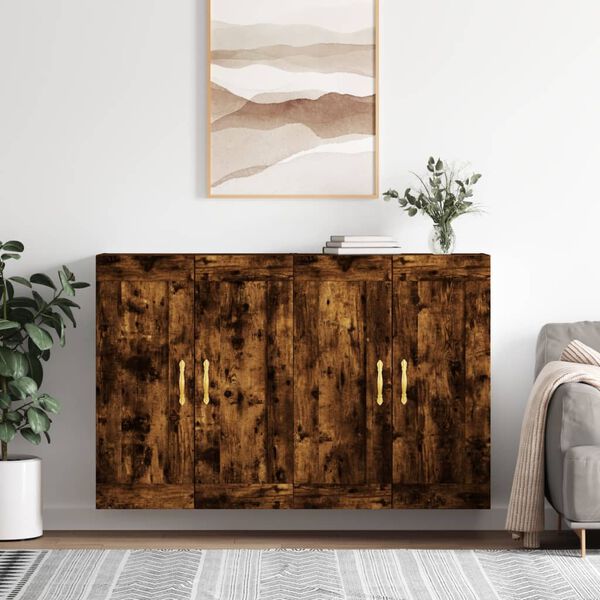 vidaXL Wandschr&auml;nke 2 Stk. R&auml;uchereiche Holzwerkstoff