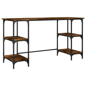 vidaXL Schreibtisch R&auml;uchereiche 140x50x75 cm Metall Holzwerkstoff