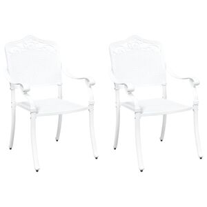 vidaXL Gartenstuhl 2 pcs Weiß 64 x 62 x 93cm Aluminium