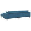 vidaXL Samt Sofa mit Kissen 3 pcs Blau 208 cm Samt