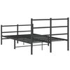vidaXL Bettgestell mit Kopf- und Fu&szlig;teil Metall Schwarz 120x200 cm