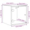 vidaXL Nachttisch mit Glast&uuml;r Braun Eichen-Optik 35x37x35 cm