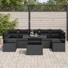vidaXL Garten-Sofa-Set mit Speicher 8 pcs Schwarz Poly Rattan