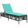 vidaXL Sonnenliege mit Kissen Schwarz Poly Rattan