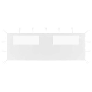 vidaXL Pavillon-Seitenwand mit Fenstern 6x2 m Wei&szlig;