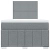 vidaXL Boxspringbett mit Matratze Hellgrau 120x200 cm Stoff