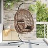 vidaXL H&auml;ngendes Ei-Stuhl Kaffeebraun 104 x 100 x 191 cm Poly-Rattan