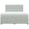 vidaXL Boxspringbett mit Matratze Hellgrau 180x200 cm Samt