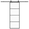 vidaXL Schiebet&uuml;r mit Beschlag Schwarz 76x205 cm ESG-Glas