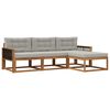 vidaXL Outdoor-Sofagarnitur 4 stk. Natur und Hellgrau