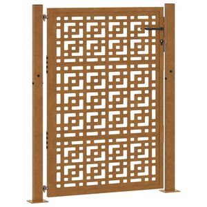 vidaXL Gartentor 100x150 cm Verwitterungsstahl Kreuzdesign