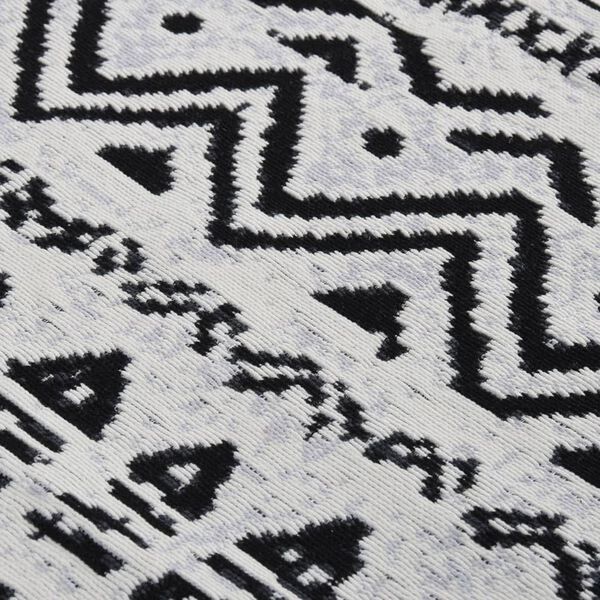 vidaXL Teppich Schwarz und Wei&szlig; 120x180 cm Baumwolle